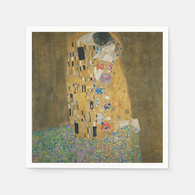The Kiss - Gustav Klimt Napkin (Front)