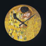 the Kiss - Gustav Klimt    Round Clock<br><div class="desc">Gustav Klimt - fine art  Round Clock</div>