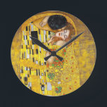 the Kiss - Gustav Klimt    Round Clock<br><div class="desc">Gustav Klimt - fine art  Round Clock</div>