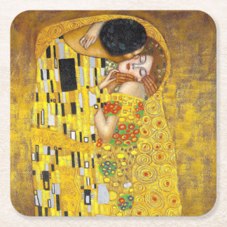  the Kiss - Gustav Klimt   Square Paper Coaster