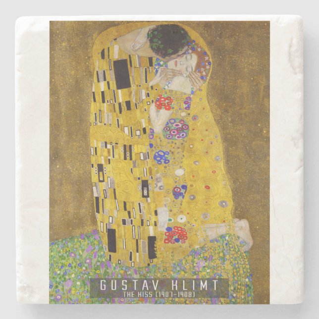 The Kiss - Gustav Klimt  Stone Coaster (Front)