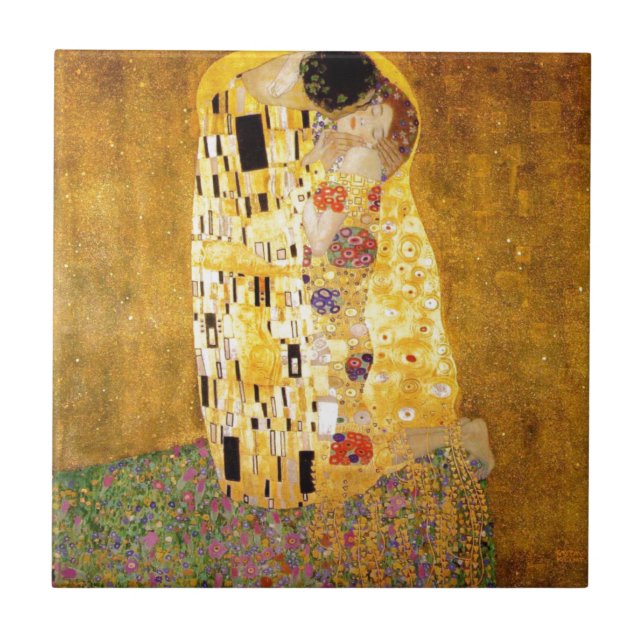 The Kiss Gustav Klimt Tile (Front)