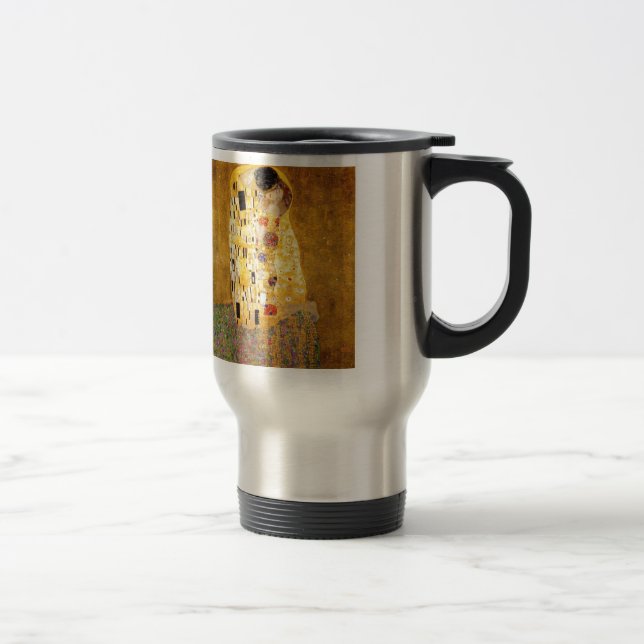 The Kiss Gustav Klimt Travel Mug (Right)