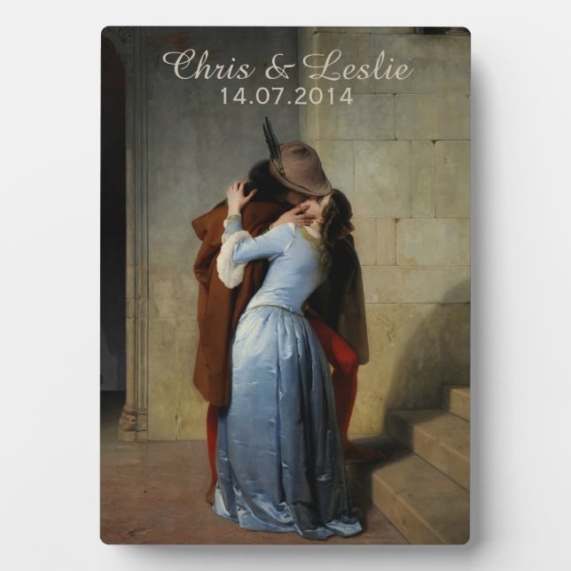 The Kiss / Il Bacio custom text plaque (Front)
