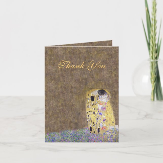 The Kiss Klimt Thank You Golden Anniversary Card (Front)