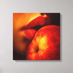The Kiss of Nectarine – An Intimate Portrait Canvas Print
