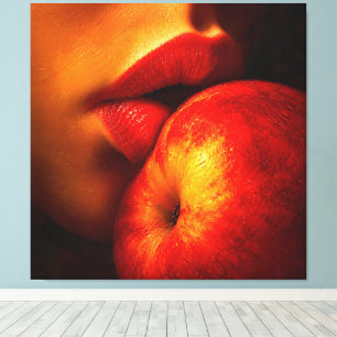 The Kiss of Nectarine – An Intimate Portrait Canvas Print