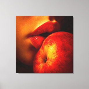 The Kiss of Nectarine – An Intimate Portrait Canvas Print
