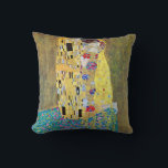The Kiss (original Der Kuss) by Gustav Klimt Cushion<br><div class="desc">The Kiss (1907-1908). Artist: Gustav Klimt (1862-1918). The Kiss (original Der Kuss) is probably Gustav Klimt's most famous work. He began work on it in 1907 and it is the highpoint of his so-called 'Golden Period'. The Kiss is a vintage Victorian Era Symbolism fine art love and romance painting featuring...</div>