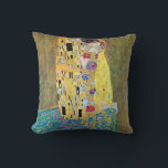 The Kiss (original Der Kuss) by Gustav Klimt Cushion<br><div class="desc">The Kiss (1907-1908). Artist: Gustav Klimt (1862-1918). The Kiss (original Der Kuss) is probably Gustav Klimt's most famous work. He began work on it in 1907 and it is the highpoint of his so-called 'Golden Period'. The Kiss is a vintage Victorian Era Symbolism fine art love and romance painting featuring...</div>