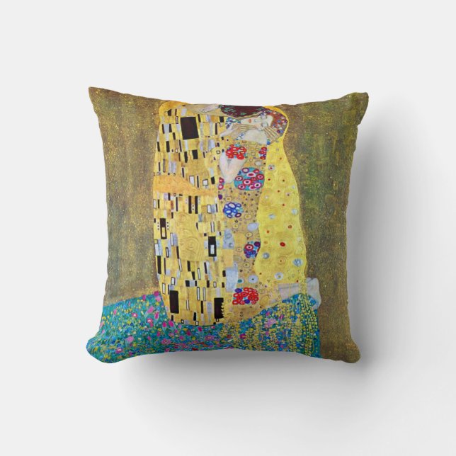 The Kiss (original Der Kuss) by Gustav Klimt Cushion (Front)