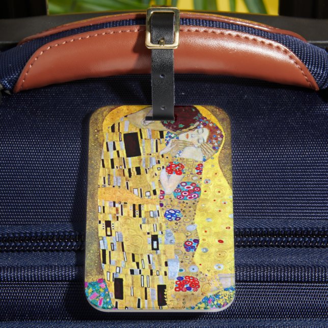 The Kiss (original Der Kuss) by Gustav Klimt Luggage Tag (Front Insitu 2)