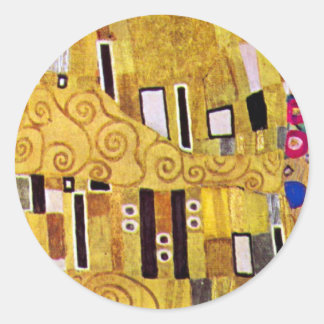 The Kiss Pattern by Gustav Klimt, Art Nouveau Classic Round Sticker