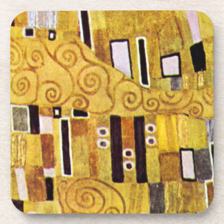 The Kiss Pattern by Gustav Klimt, Art Nouveau Coaster