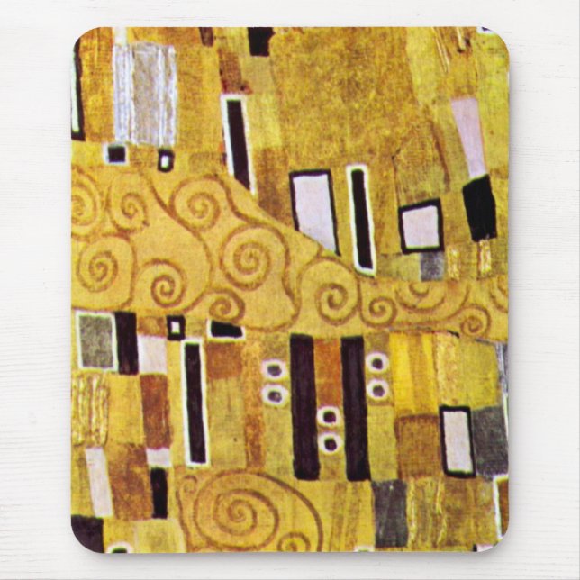 The Kiss Pattern by Gustav Klimt, Art Nouveau Mouse Mat (Front)