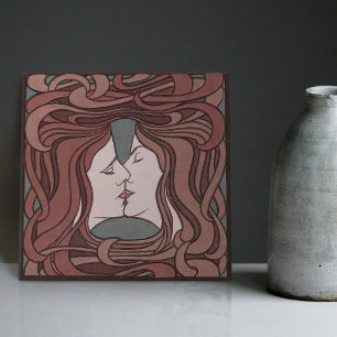 The Kiss Peter Behrens Art Nouveau Art Deco Cerami Tile
