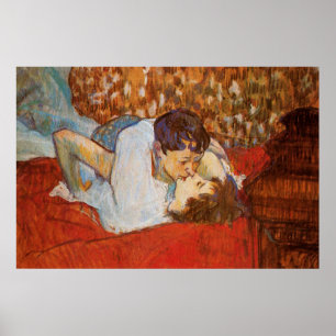 The Kiss - Poster by Henri de Toulouse-Lautrec
