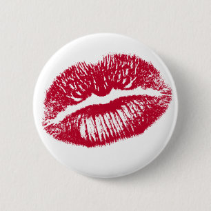 The Kiss, Red Lips 6 Cm Round Badge