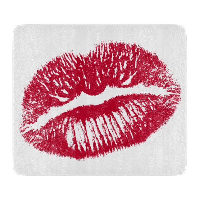 The Kiss, Red Lips Cutting Board (Front)