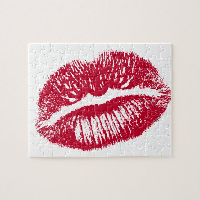 The Kiss, Red Lips Jigsaw Puzzle (Horizontal)