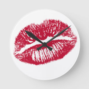 The Kiss, Red Lips Round Clock