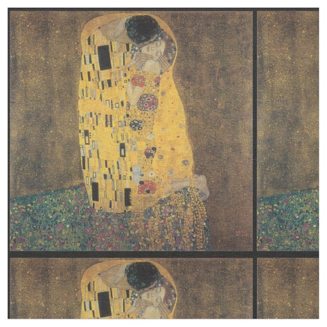 The Kiss, ,reproduction,Gustav Klimt painting,art, Fabric (Close Up)