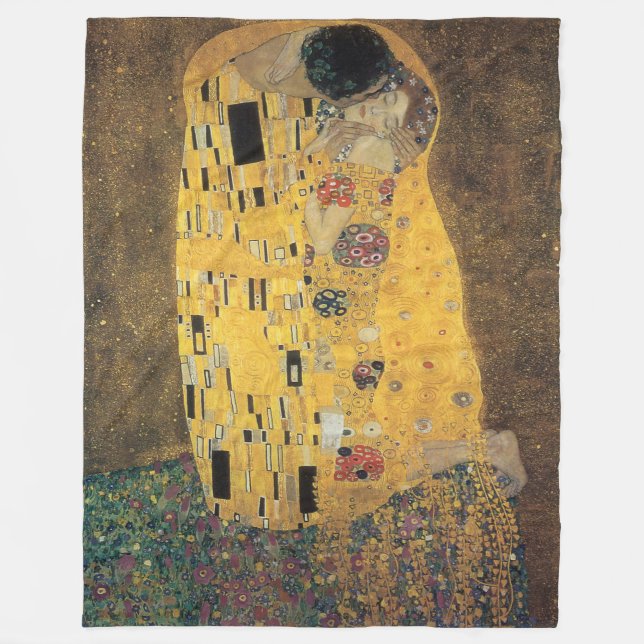The Kiss, ,reproduction,Gustav Klimt painting,art, Fleece Blanket (Front)