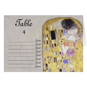 The Kiss Wedding by Klimt Table Number Seating