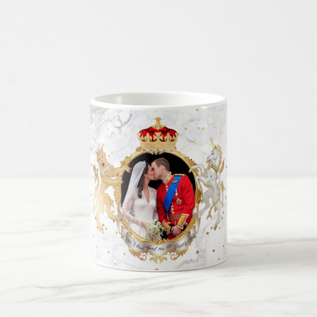 the kiss, will+kate royal wedding+marble coffee mug (Center)