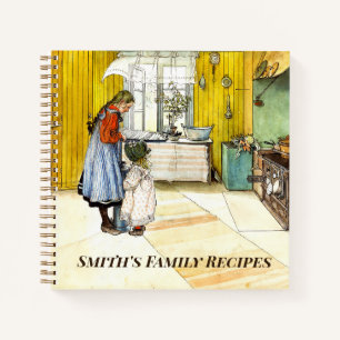 The Kitchen Carl Larsson Vintage Fine Art Custom Notebook