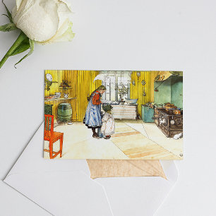The Kitchen Carl Larsson Vintage Swedish Fine Art Postcard
