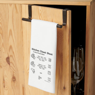 The Kitchen Counter Towel with meat cooking temps