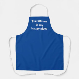 The Kitchen is My Happy Place Dark Blue Apron