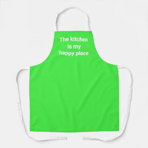The Kitchen is My Happy Place Lime Green Apron