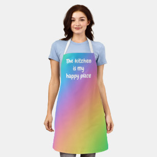 The Kitchen is My Happy Place Rainbow Apron