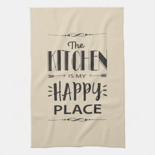 The Kitchen is My Happy Place Tea Towel