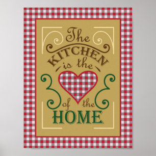 The kitchen is the heart of the home design poster