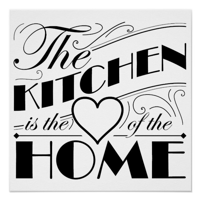 The kitchen is the heart of the home quote design poster (Front)