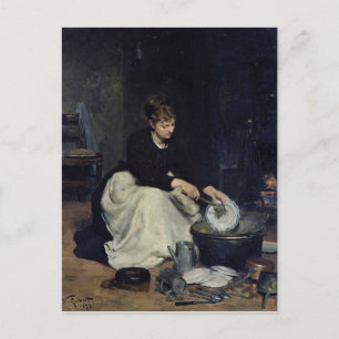 The Kitchen Maid Washing-Up Postcard