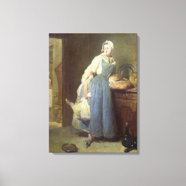 The Kitchen Maid with Provisions, 1739 Canvas Print (Front)