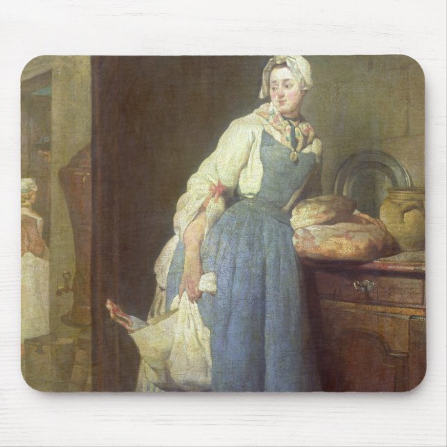 The Kitchen Maid with Provisions, 1739 Mouse Mat (Front)