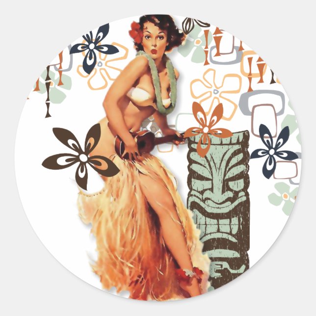 The Kitsch Bitsch : Aloha Oops! Classic Round Sticker (Front)