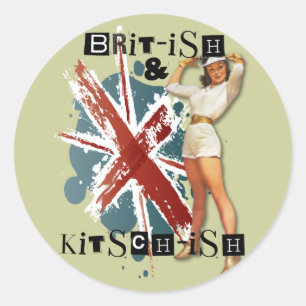 The Kitsch Bitsch : Brit-ish & Kitsch-ish Pin-Up Classic Round Sticker