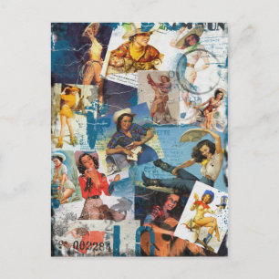 The Kitsch Bitsch : Destroyed Cowgirl Pin-Up No.2 Postcard