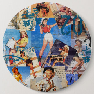 The Kitsch Bitsch : Destroyed Cowgirl Pin-Ups No.1 6 Cm Round Badge
