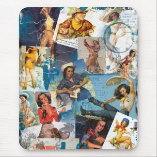 The Kitsch Bitsch : Destroyed Cowgirl Pin-Ups No.2 Mouse Mat
