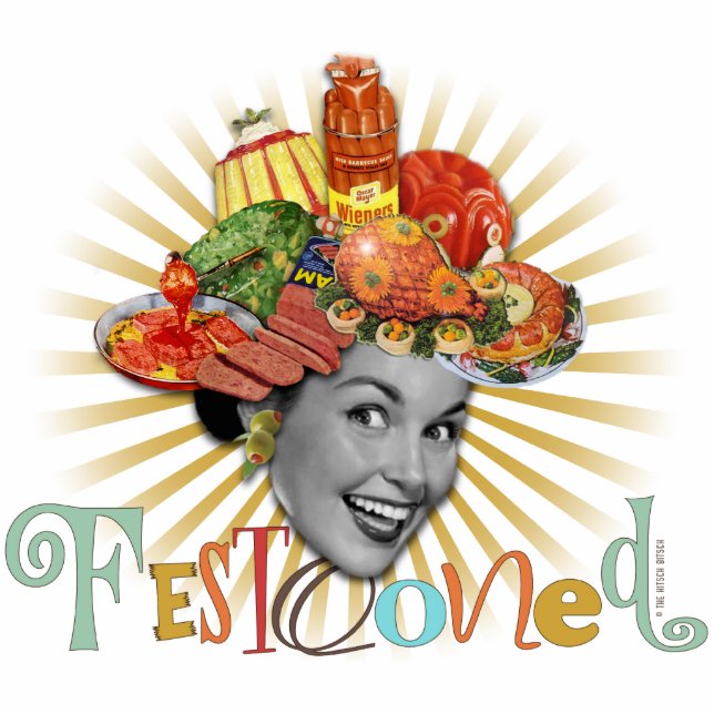 The Kitsch Bitsch © : Famously Festooned! Standing Photo Sculpture (Front)