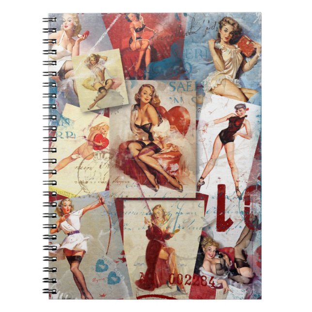 The Kitsch Bitsch : Love Pin-Up Collage 1 Notebook (Front)