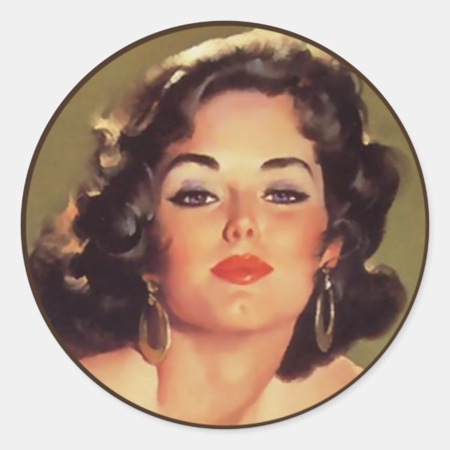 The Kitsch Bitsch : Pin-Up Portraits Classic Round Sticker (Front)