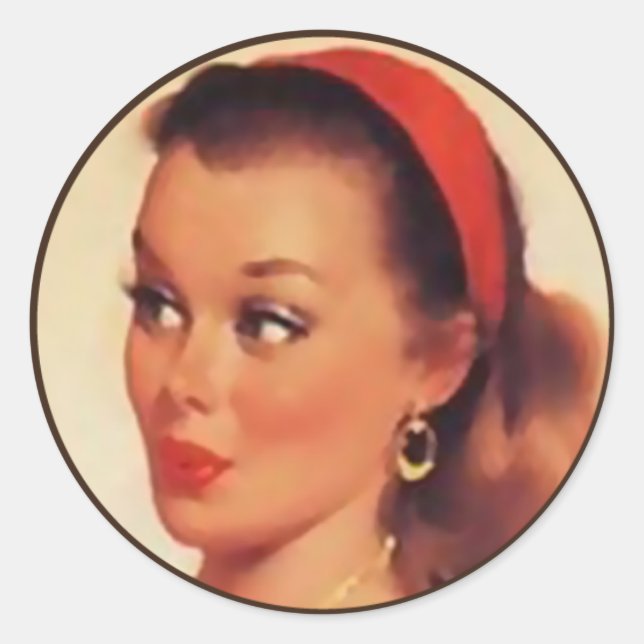 The Kitsch BItsch : Pin-Up Portraits Classic Round Sticker (Front)